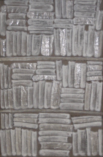 „Hals und Beinbruch“, Mischtechnik auf Leinen, 2011, 154 x 101 x 4 cm